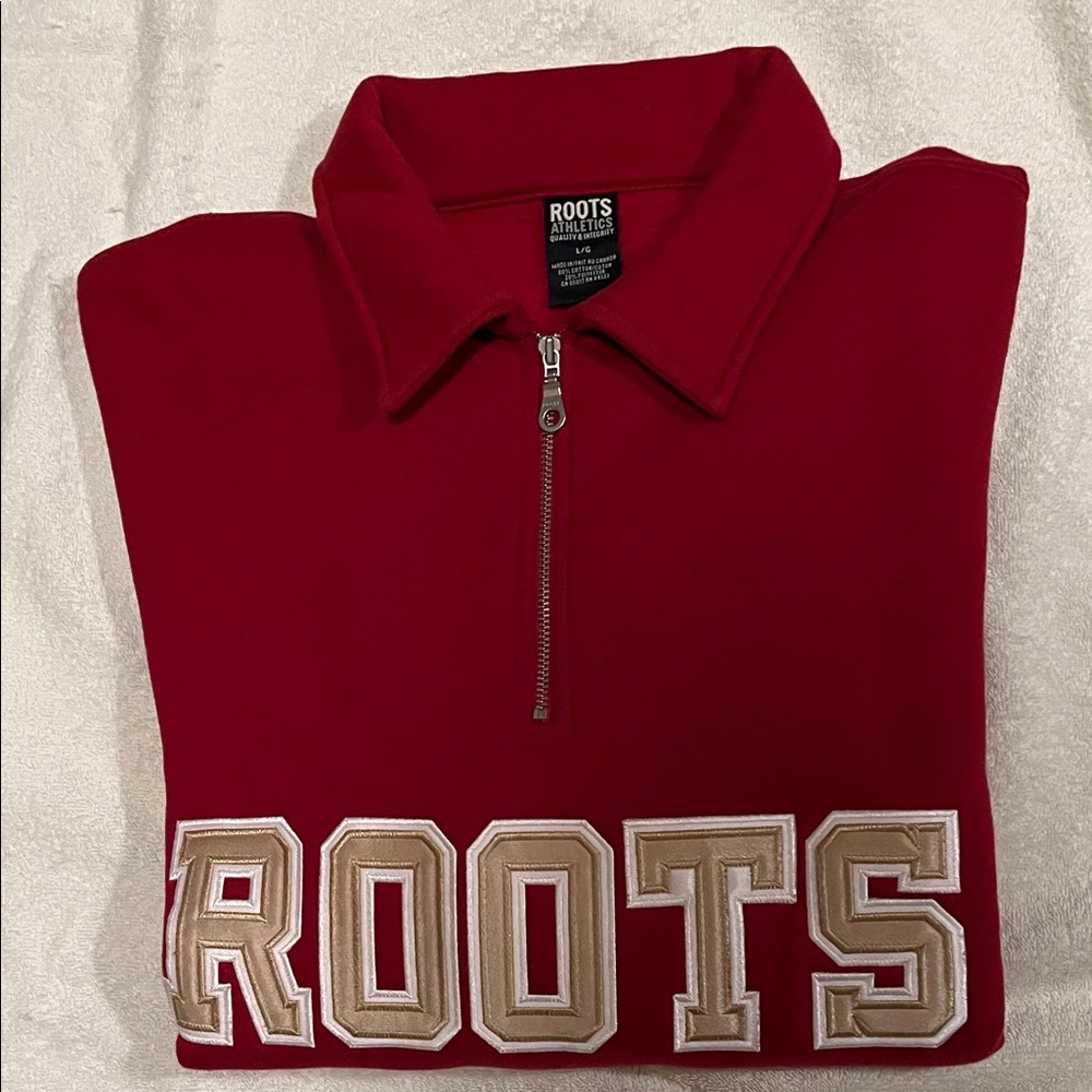 Roots Bold Red Quarter-Zip Pullover